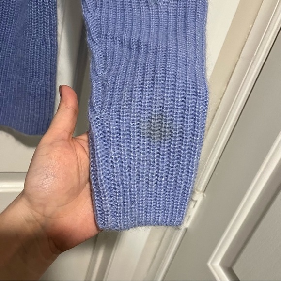 Lewit Mohair Wool Silk Puff Sleeve Sweater Periwinkle XS R - Picture 6 of 9